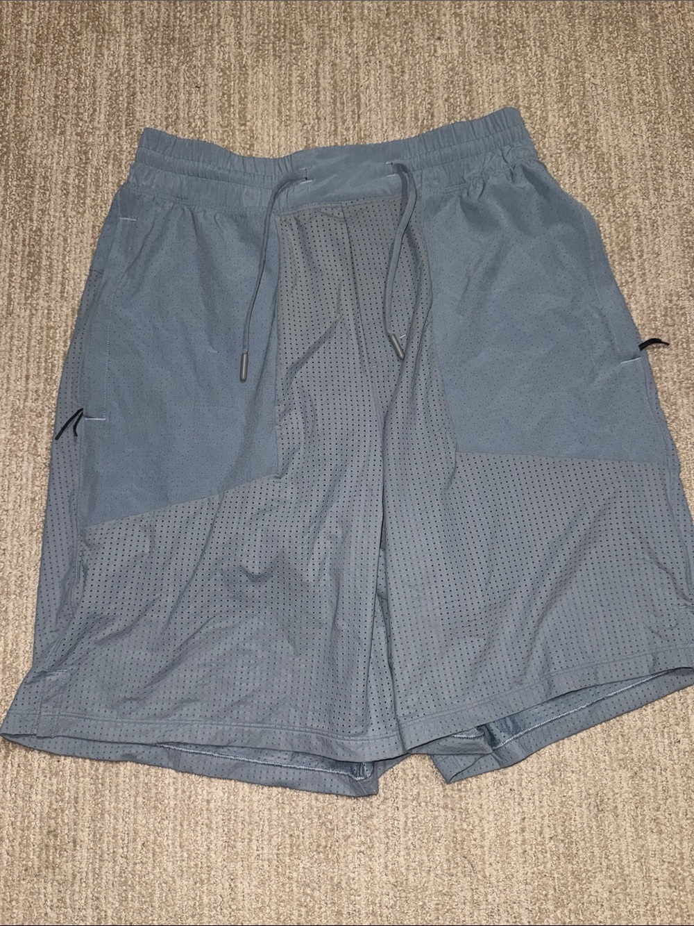 Lululemon Mens Size M Blue Step Back Shorts Lined Pockets Activewear Training